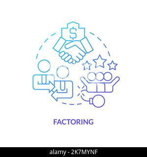 Factoring blue gradient concept icon Stock Vector