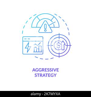 Aggressive strategy blue gradient concept icon Stock Vector
