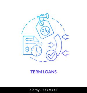 Term loans blue gradient concept icon Stock Vector