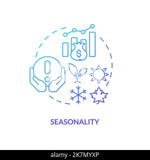 Seasonality blue gradient concept icon Stock Vector