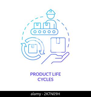 Product life cycles blue gradient concept icon Stock Vector
