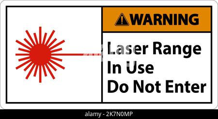 Warning Laser Range In Use Do Not Enter Sign Stock Vector