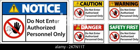 Do Not Enter Authorized Personnel Only Sign Stock Vector
