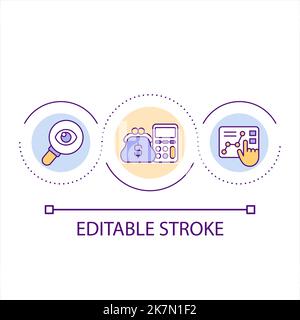 Choosing best market option loop concept icon Stock Vector