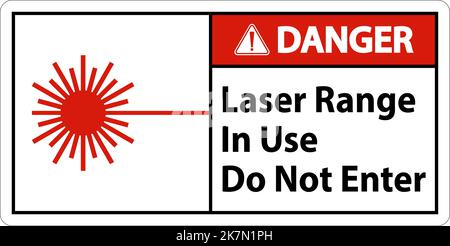 Danger Laser Range In Use Do Not Enter Sign Stock Vector