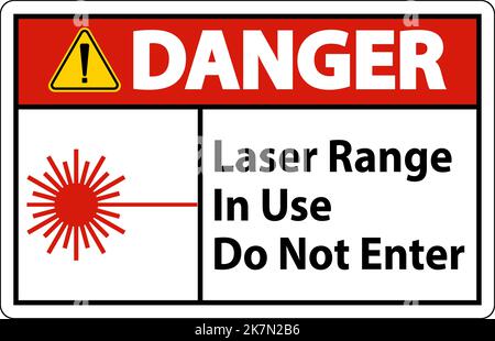 Danger Laser Range In Use Do Not Enter Sign Stock Vector