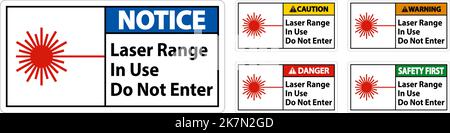 Laser Range In Use Do Not Enter Sign Stock Vector