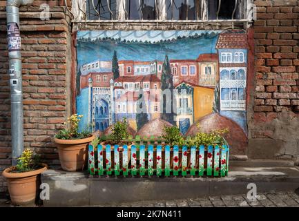 Street scene from Tbilisi, capital of Georgia, October  2022 Stock Photo