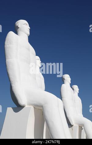 The sculpture Men at sea in Esbjerg, Denmark Stock Photo