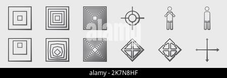 Retro futuristic elements for design. Trendy geometric design elements. Simple shapes forms. Stock Vector
