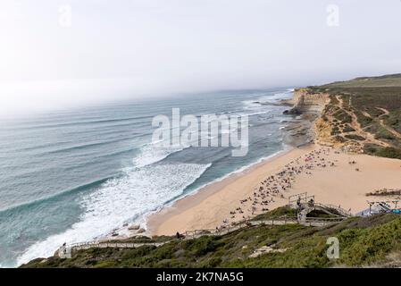 Praia de Ribeira d'Ilhas, Ericeira, Portugal Stock Photo