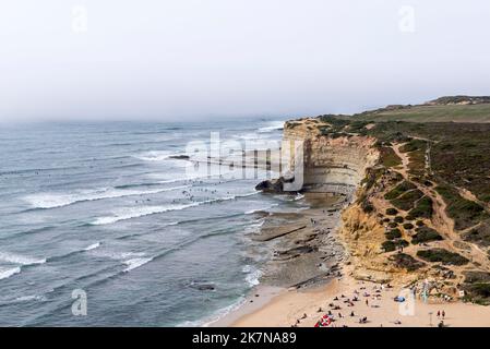 Praia de Ribeira d'Ilhas, Ericeira, Portugal Stock Photo