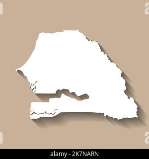 Senegal vector country map silhouette Stock Vector