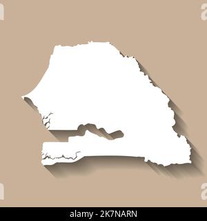Senegal silhouette map isolated on white background Stock Vector Image ...