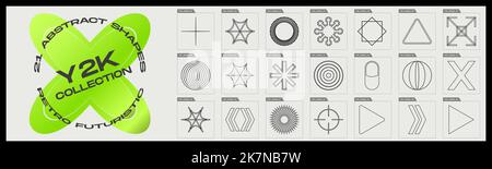 Vector set of Y2K. Large set of retro objects for design. ornaments for decoration. Stock Vector