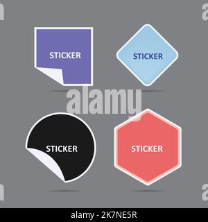 sticker mock up shape vector design set royalty free Stock Photo