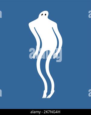Ghost man isolated. human phantom. Spook Vector illustration Stock Vector