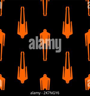 Ghost man Pattern seamless. human phantom Background. Spook Kids fabric ornament Stock Vector