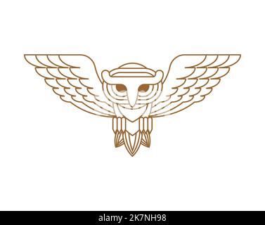Owl linear sign. eagle-owl symbol. Vector illustration Stock Vector
