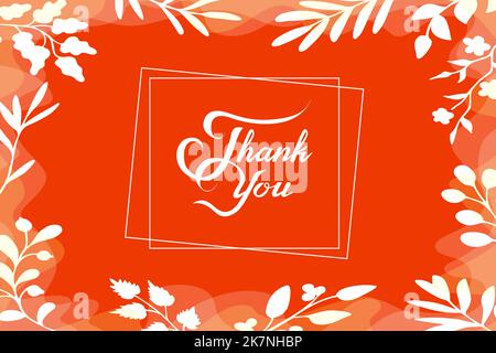 Thank you postcard, leaflet, sticker, or tag expressing appreciation and gratitude. Lettering in frame made of transparent wavy background and white s Stock Vector