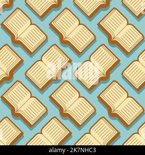 Open book Pattern seamless. Book Background. Vector texture Stock Vector