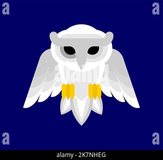 White Owl isolated. eagle-owl Vector illustration Stock Vector