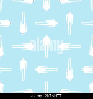 Ghost man Pattern seamless. human phantom Background. Spook Kids fabric ornament Stock Vector
