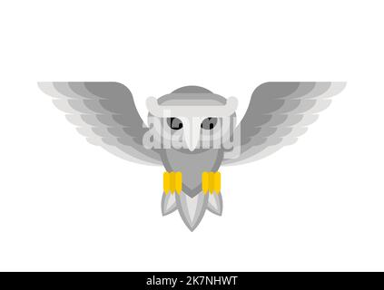 White Owl isolated. eagle-owl Vector illustration Stock Vector