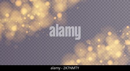Shining bokeh isolated on transparent background. Light isolated lights. Transparent blurry shapes. Abstract light effect. Vector illustration. Stock Vector