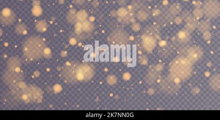 Shining bokeh isolated on transparent background. Light isolated lights. Transparent blurry shapes. Abstract light effect. Vector illustration. Stock Vector