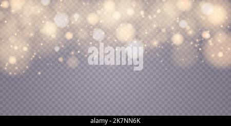 Shining bokeh isolated on transparent background. Light isolated lights. Transparent blurry shapes. Abstract light effect. Vector illustration. Stock Vector