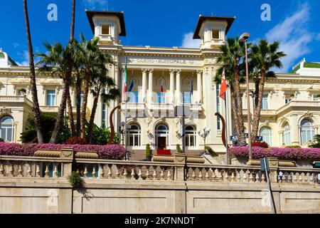 Casinó Theatre (Casinò Municipale di Sanremo), designed by French architect Eugène Ferret, Sanremo, Districk Imperia, Liguria region, Italy. Stock Photo