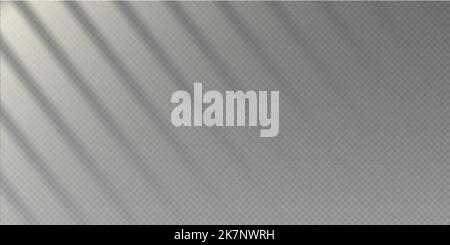 Sunlight overlay effect, sunbeams on a wall, sunny day concept isolated on a dark background. Stock Vector