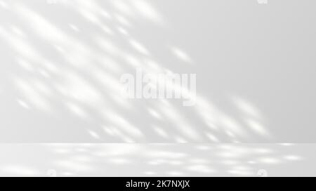 Sunlight on a gray wall, sunbeams in a room, sunny day scene for product presentation. Stock Vector