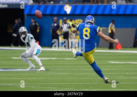 Los Angeles Rams place kicker Matt Gay (8) warms up before an NFL football  game against the Los Angeles Chargers Saturday, Aug. 14, 2021, in  Inglewood, Calif. (AP Photo/Kyusung Gong Stock Photo - Alamy