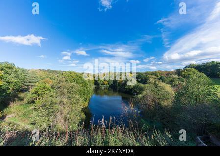 Autumn colour at The Leasowes Park which is a grade 1 listed park in Halesowen, West Midlands and was designed by William Shenstone Stock Photo