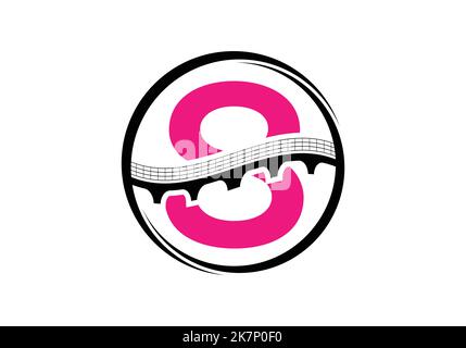 Initial S monogram letter alphabet with bridge sign. Abstract bridge logo design template. Modern vector logo for construction business. Stock Vector