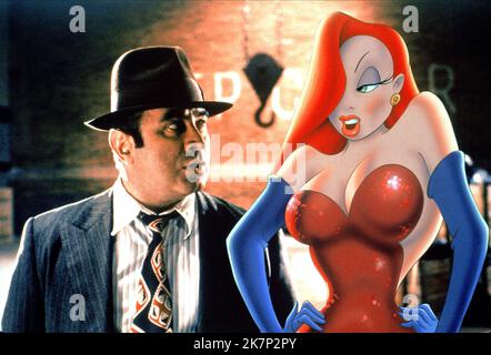 Who Framed Roger Rabbit  Bob Hoskins & Jessica Rabbit Stock Photo