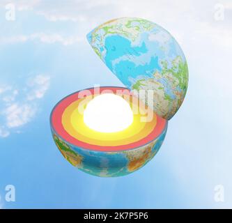 Layers Of The Earth Internal Structure Science Diagram Labelling Stock ...