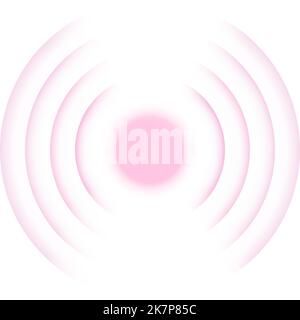 Red signal circles. Pain spot. Sonic waves isolated on white background Stock Vector