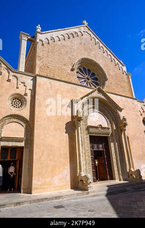 Front facade of the Basilica of Saint Catherine of Alexandria, Galatina, Apulia (Puglia), Italy. Stock Photo