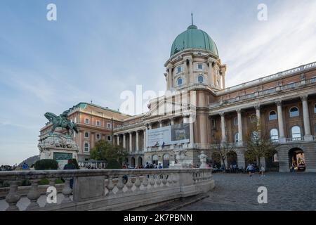 Hungarian National Gallery and Danube Terrace at Buda Castle - Budapest, Hungary Stock Photo