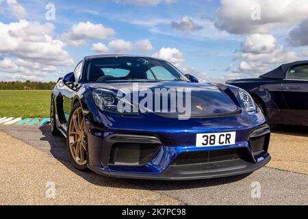 Porsche 718 Cayman GT4, on display at the Poster Cars & Supercars Assembly at the Bicester Heritage Centre Stock Photo