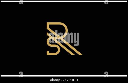 SR, RS, Abstract Letters Logo Monogram Stock Vector