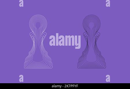 Vector chess pieces with a pawn icon. Chess piece Stock Vector