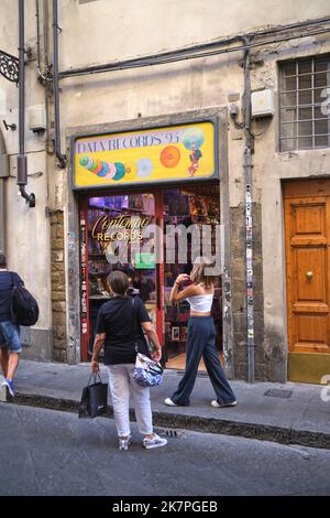 Data Records - Vintage Vinyl Record Shop Florence Italy Stock Photo