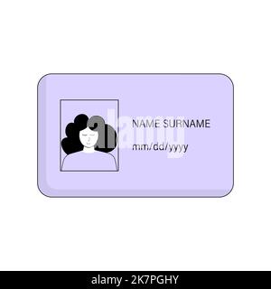 Icon of an identity document with the image of a woman Stock Vector