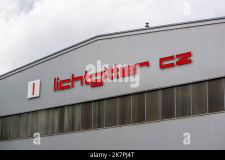 HORNI SUCHA, CZECH REPUBLIC - JULY 10, 2022: Lichtgitter company building with a logo which makes staircases, railings and similar Stock Photo
