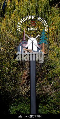 Aythorpe Roding Village Name Sign The Rodings Essex Stock Photo - Alamy