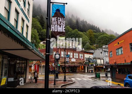 City streets in downtown Juneau, Alaska, USA Stock Photo